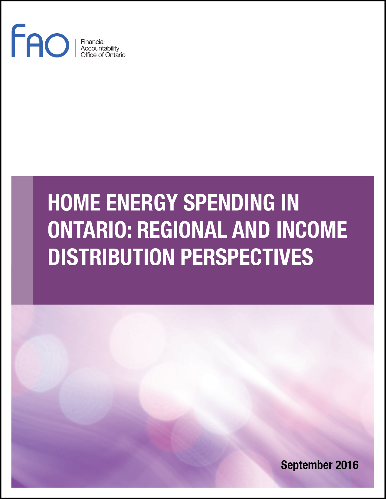 Home Energy Spending in Ontario: Regional and Income Distribution Perspectives